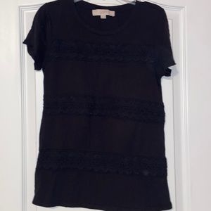Black Pattern Textured Tee
